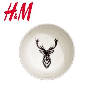H&M Christmas Print Bowl: White Reindeer